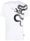 Philipp Plein embellished snake-print T-shirt - White