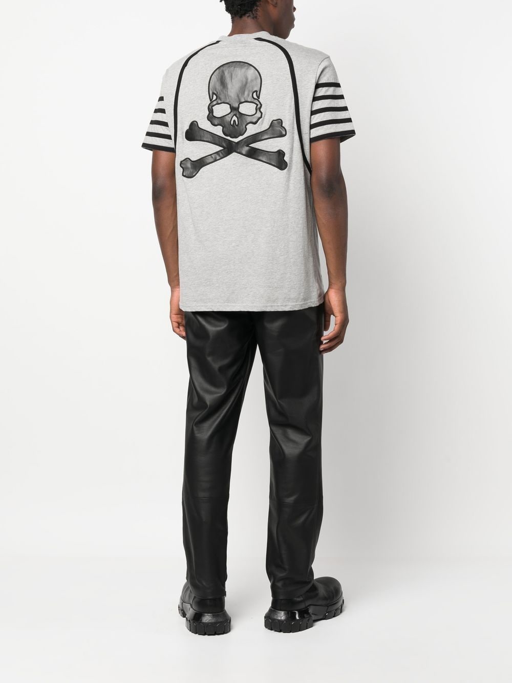 Shop Philipp Plein Skull-appliqué T-shirt In Grey