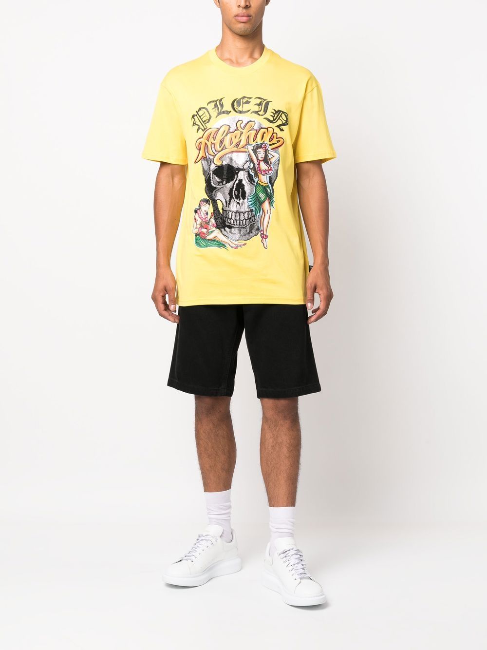 Shop Philipp Plein Hawaii Short-sleeve T-shirt In Yellow