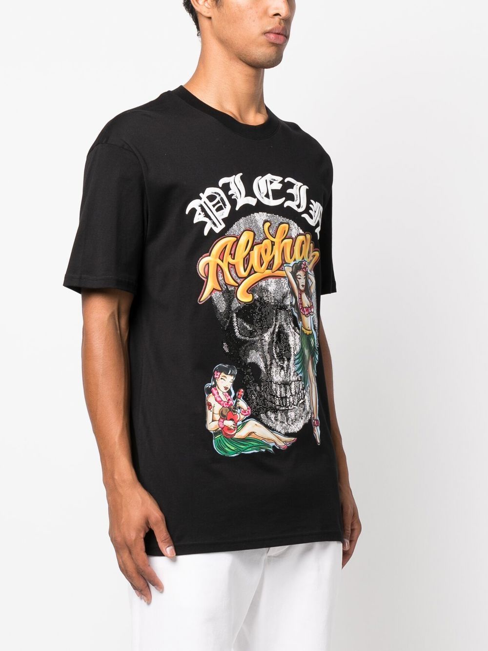 Shop Philipp Plein Hawaii Short-sleeve T-shirt In Black