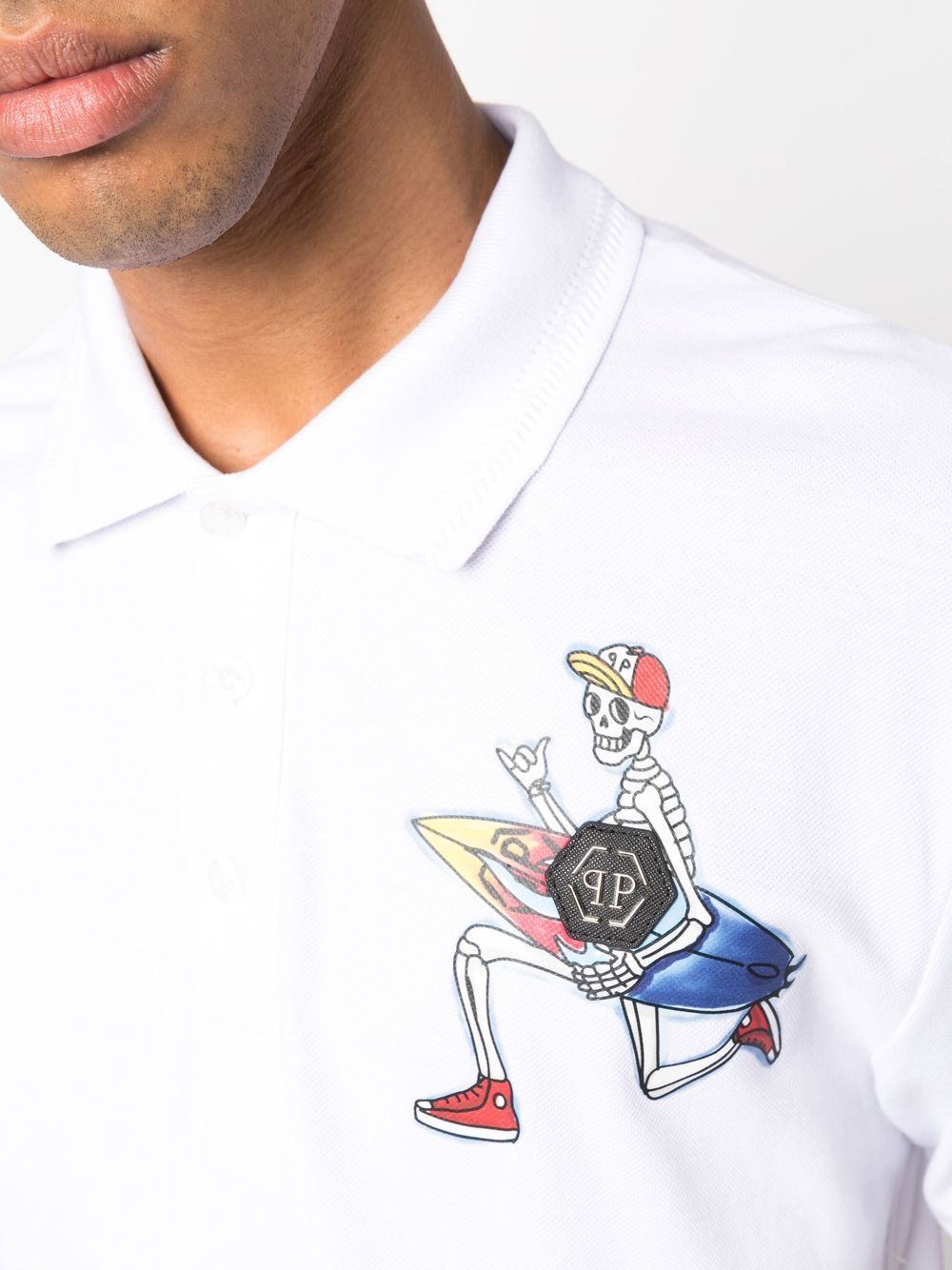 Affordable Philipp Plein graphic-print polo shirt Men