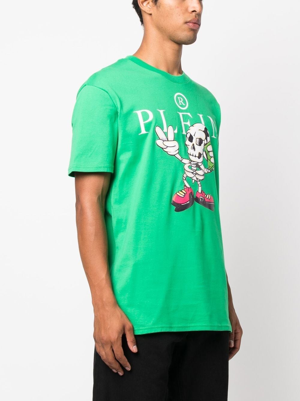 Shop Philipp Plein Skully Gang Short-sleeve T-shirt In Green
