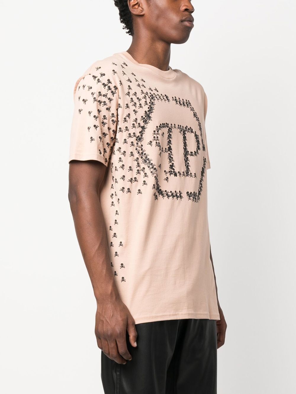 Shop Philipp Plein Logo-print Short-sleeved T-shirt In Neutrals