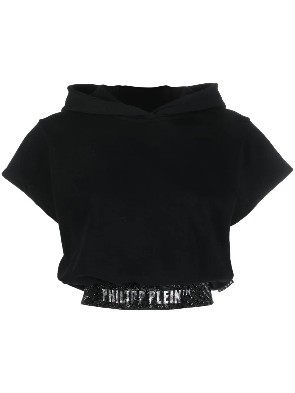 

Philipp Plein crystal-embellished cropped hoodie - Black