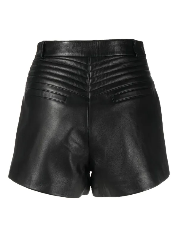 Philipp Plein zipper-detail Leather Shorts | Black | FARFETCH BN