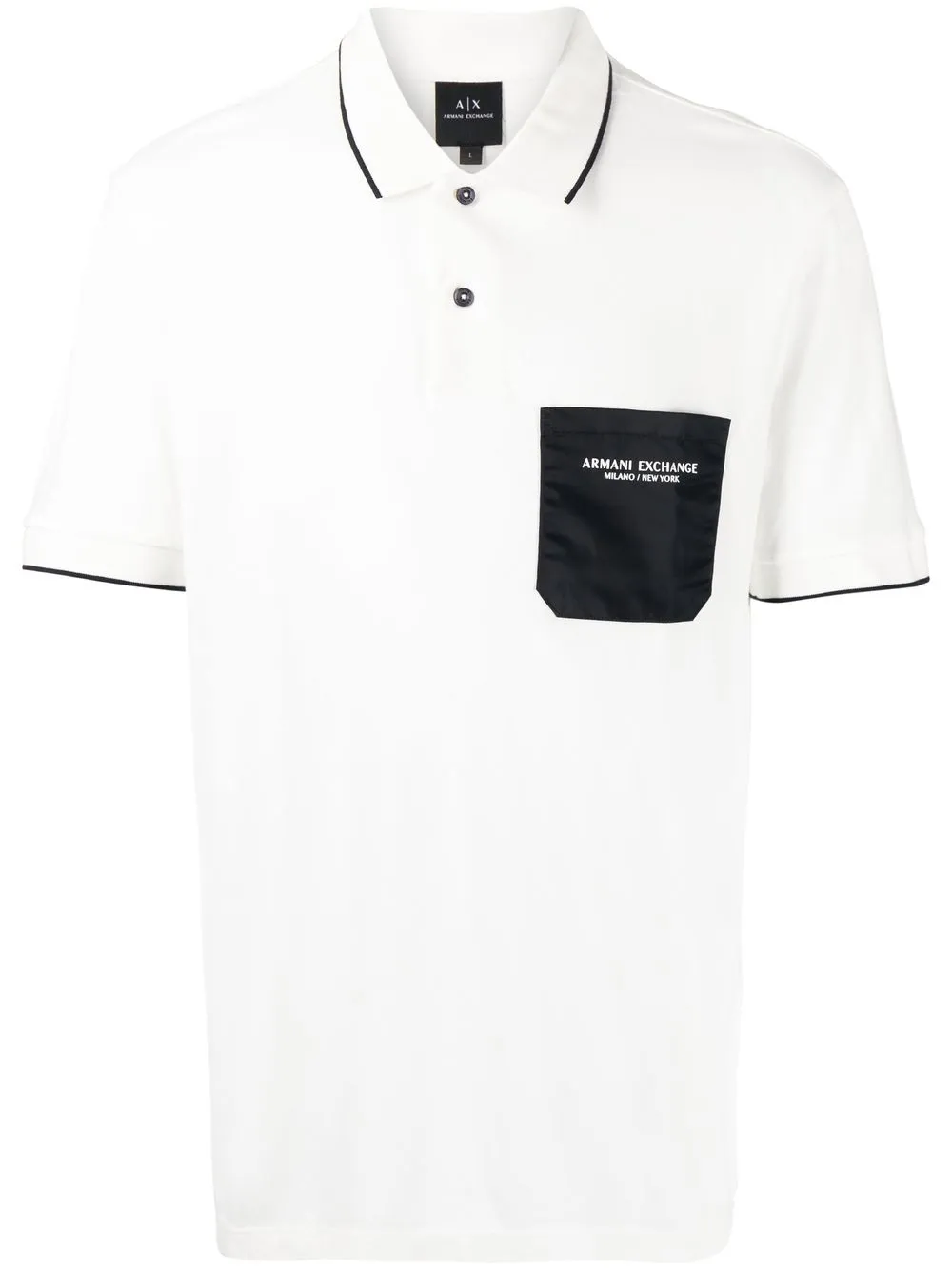 

Armani Exchange playera tipo polo con logo - Blanco