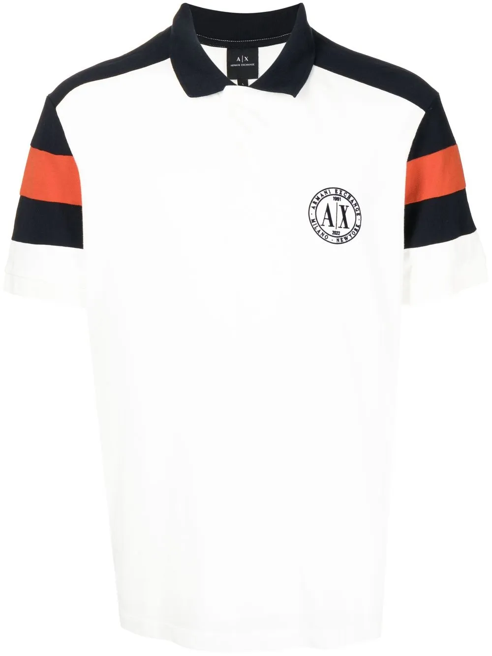 

Armani Exchange playera tipo polo con logo en el pecho - Blanco