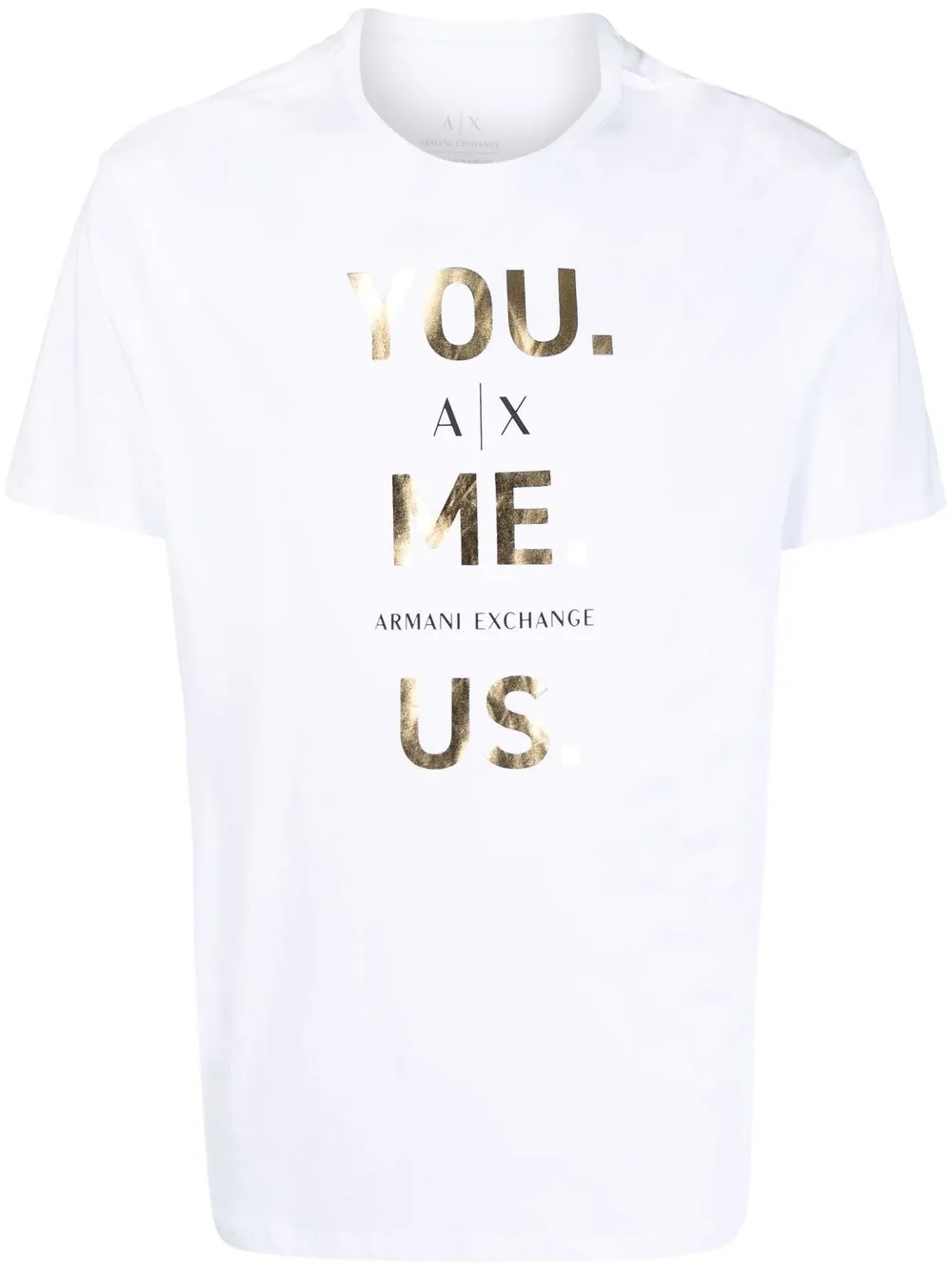 

Armani Exchange foil logo-print T-shirt - White