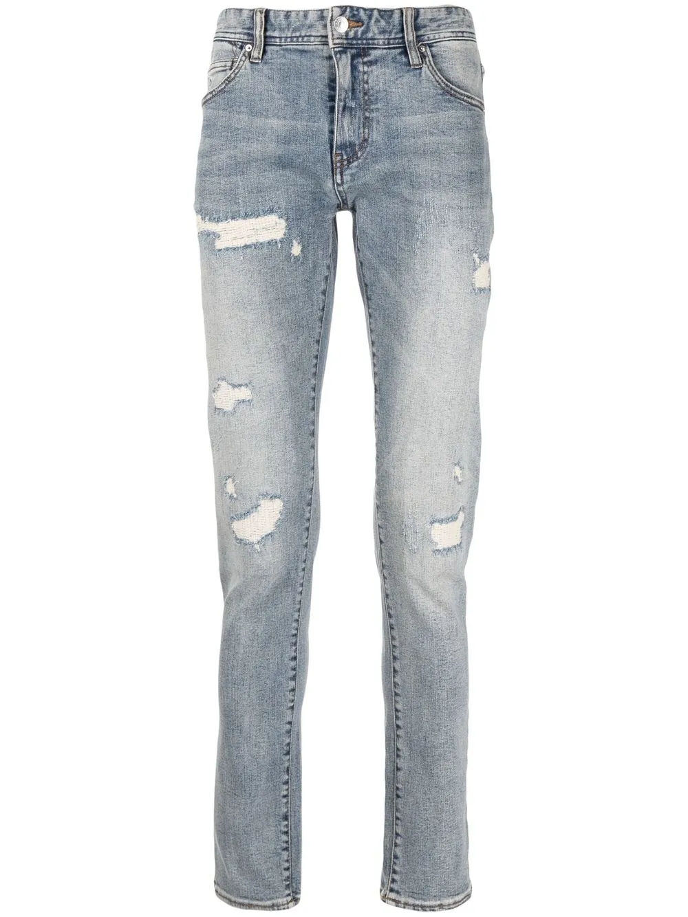 

Armani Exchange distressed slim-cut jeans - Blue