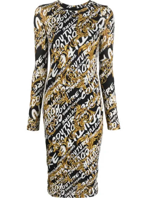 Versace Jeans Couture Barocco logo-print midi dress