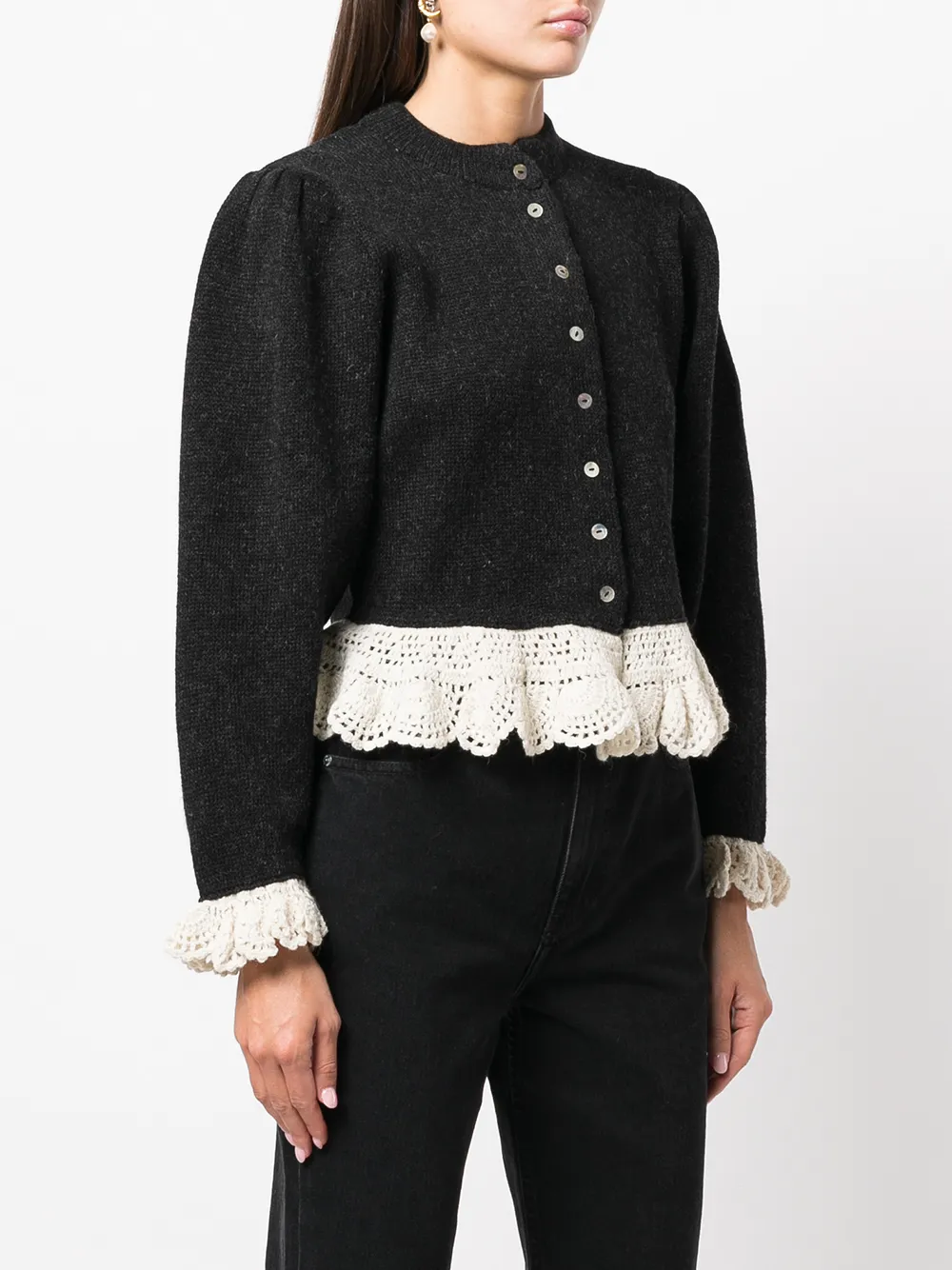 Batsheva Grace Wool Knit Cardigan Farfetch
