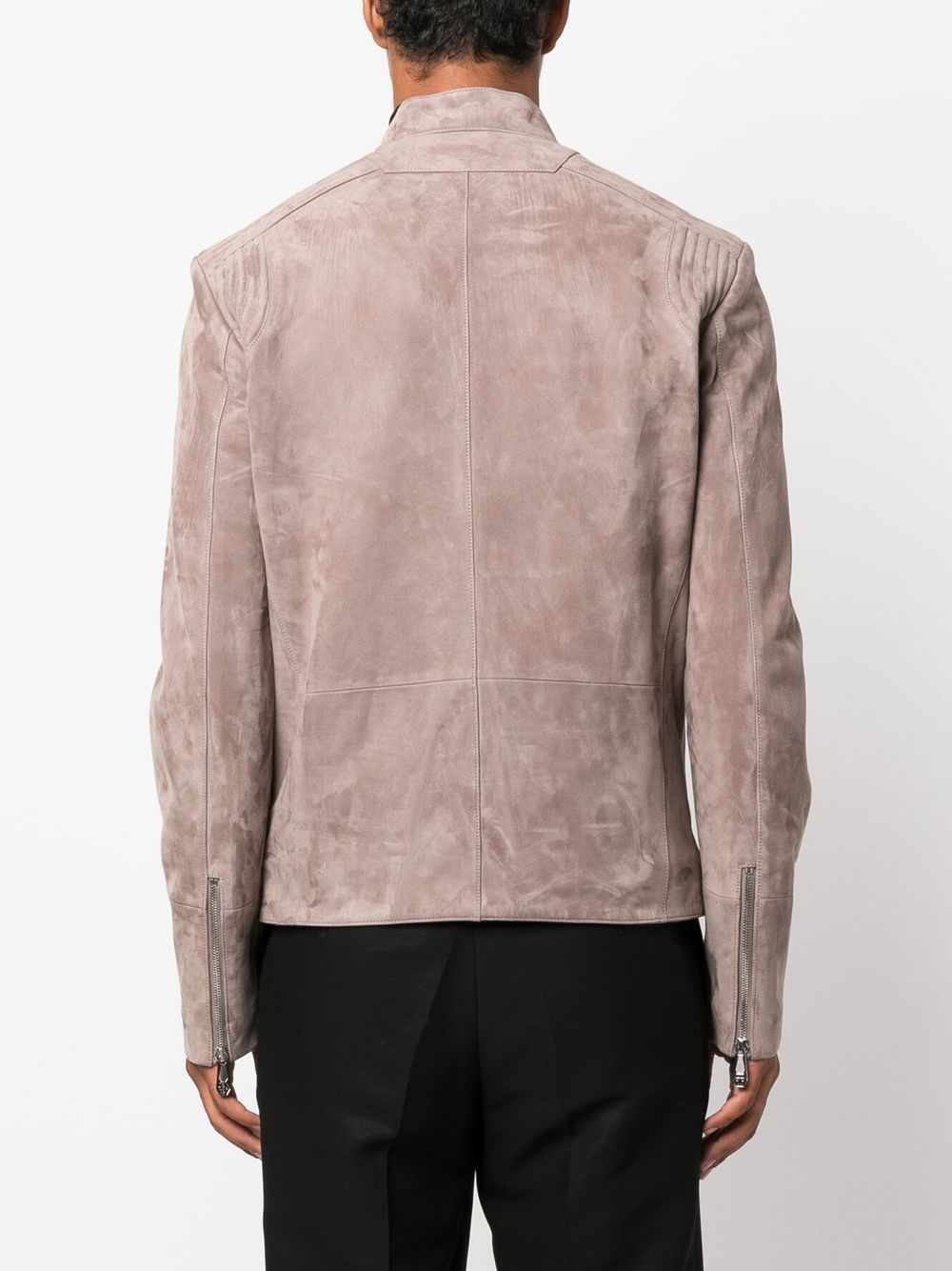 Shop Philipp Plein Suede Padded Jacket In Grey