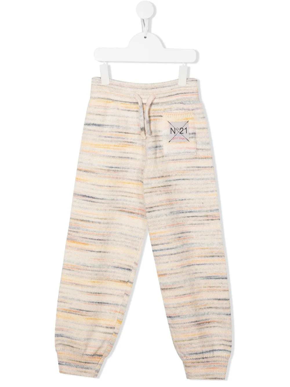 

Nº21 Kids pants con parche del logo - Neutro