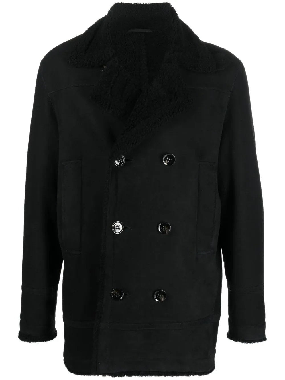 

DONDUP shearling lined peacoat - Black