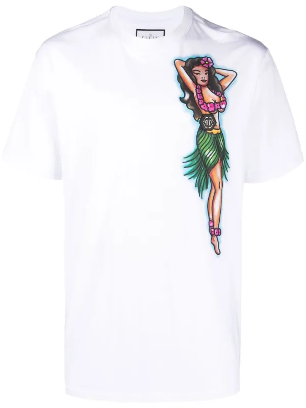 Philipp Plein graphic-print short-sleeve T-shirt White FARFETCH MY