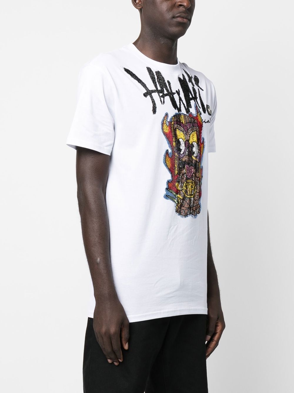 Shop Philipp Plein Hawaii Gem-print T-shirt In White