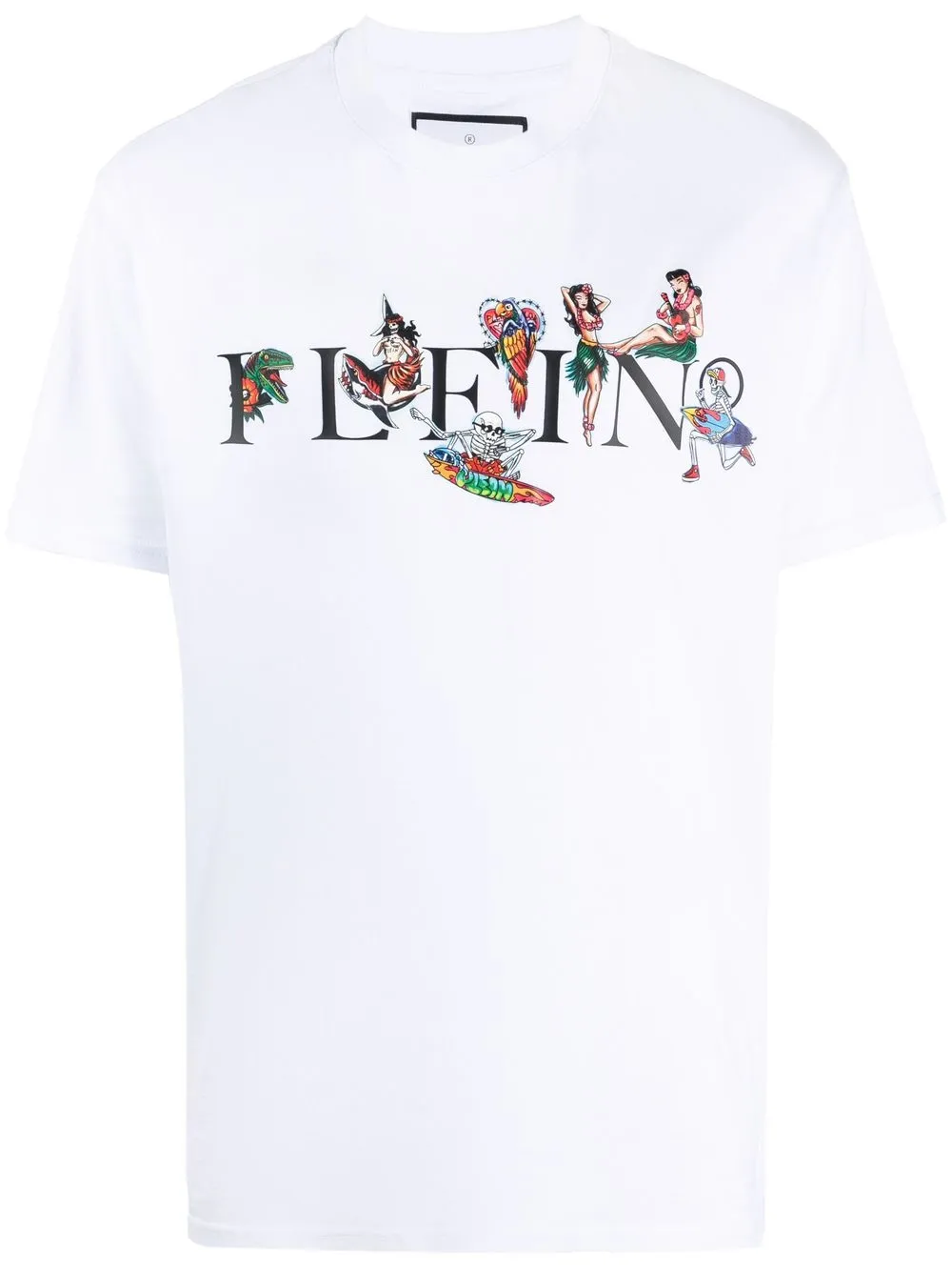 

Philipp Plein playera manga corta con logo estampado - Blanco