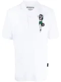 Philipp Plein Hawaii embroidered cotton polo shirt - White