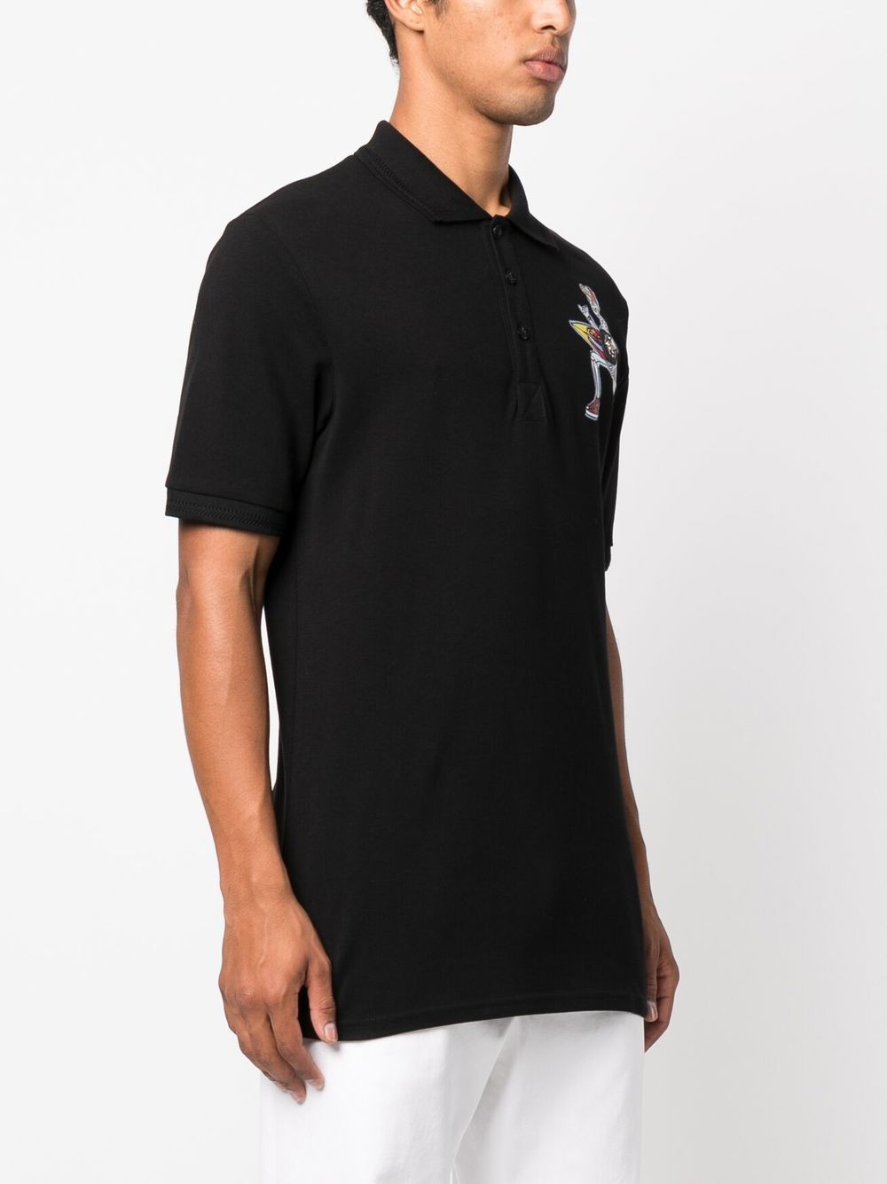 Shop Philipp Plein Graphic-print Polo Shirt In Black