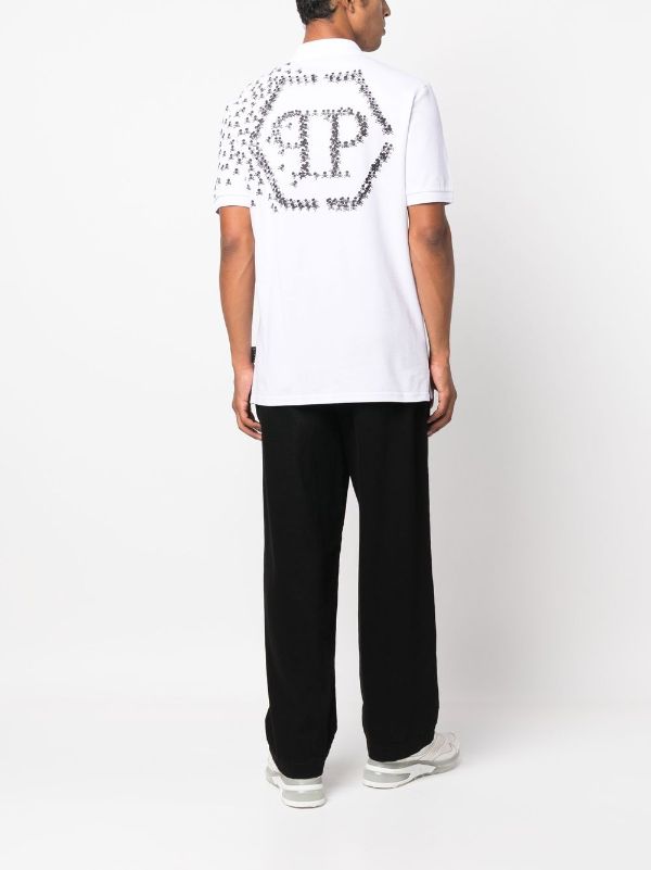 Philipp Plein Skull And Bones Cotton Polo Shirt - Farfetch