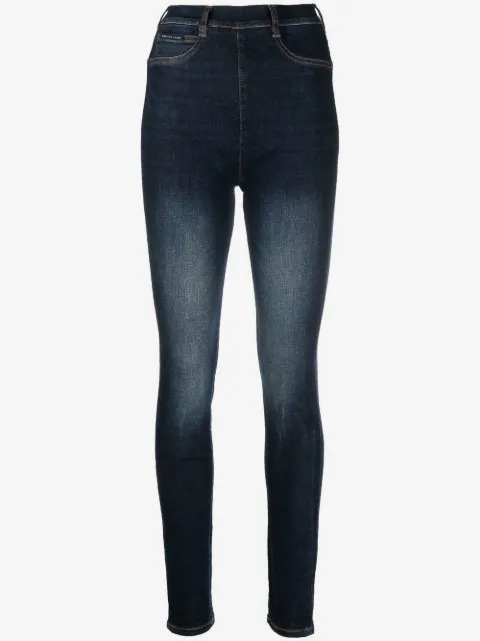 Philipp Plein high-waist zip-up jeggings