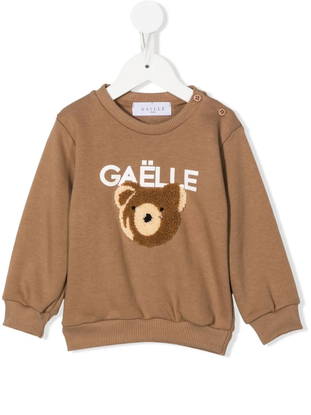 

Gaelle Paris Kids logo-print appliqué sweatshirt - Neutrals