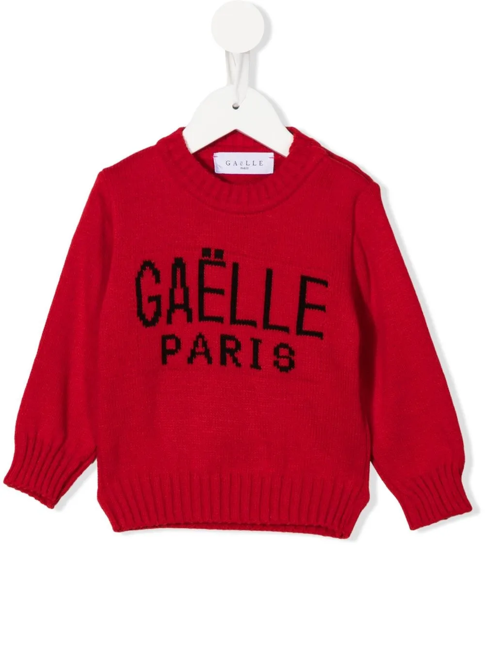 

Gaelle Paris Kids logo-intarsia knitted jumper - Red