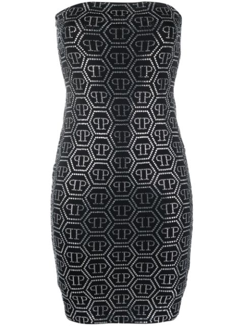 Philipp Plein sequin-embellished monogram mini dress Women