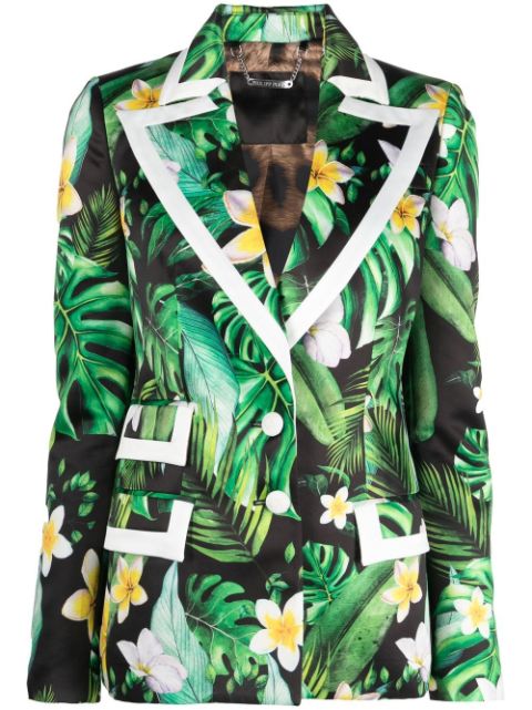 Philipp Plein floral-print single-breasted blazer Women