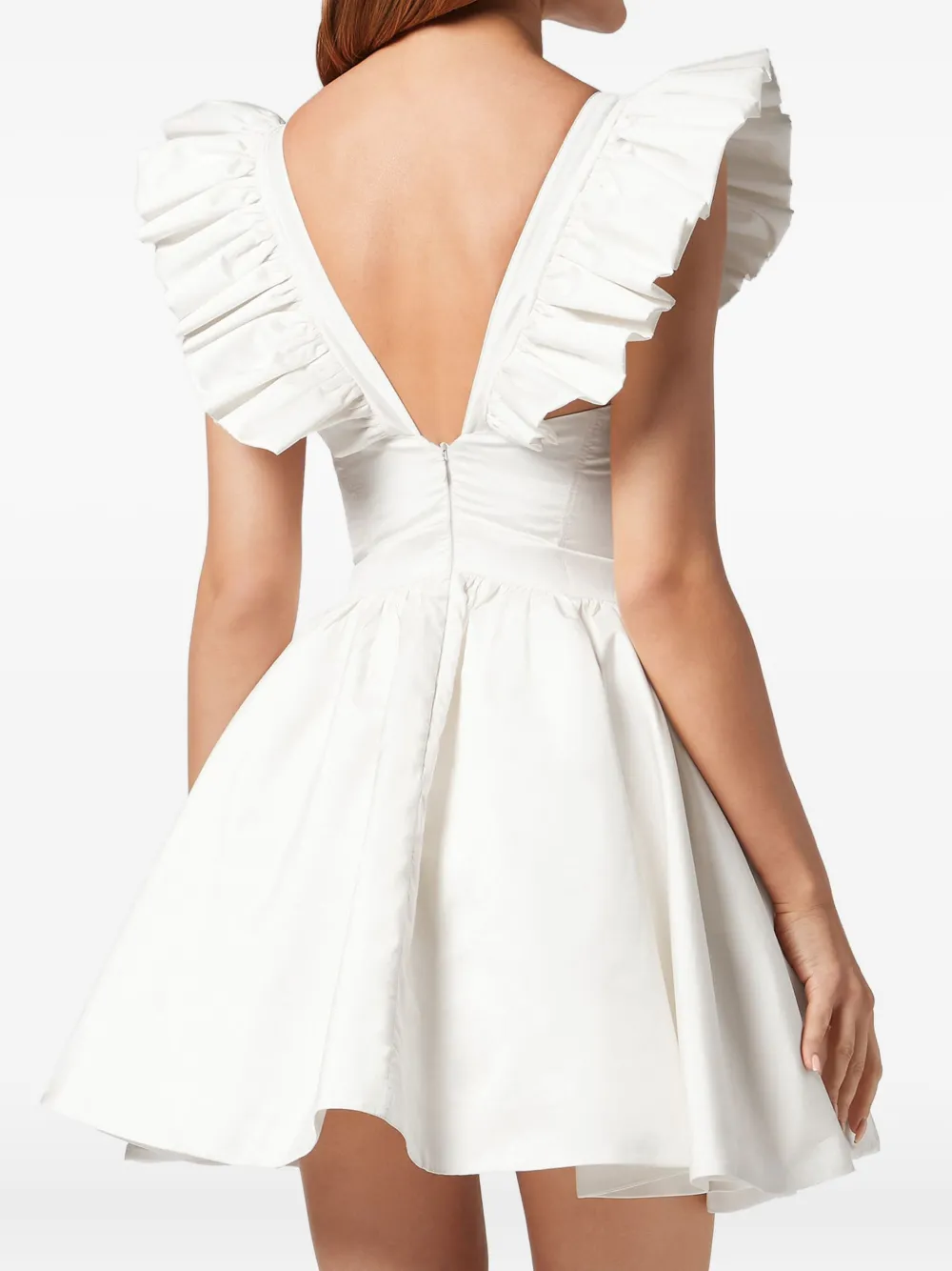 Philipp Plein Mini-jurk met ruches Wit