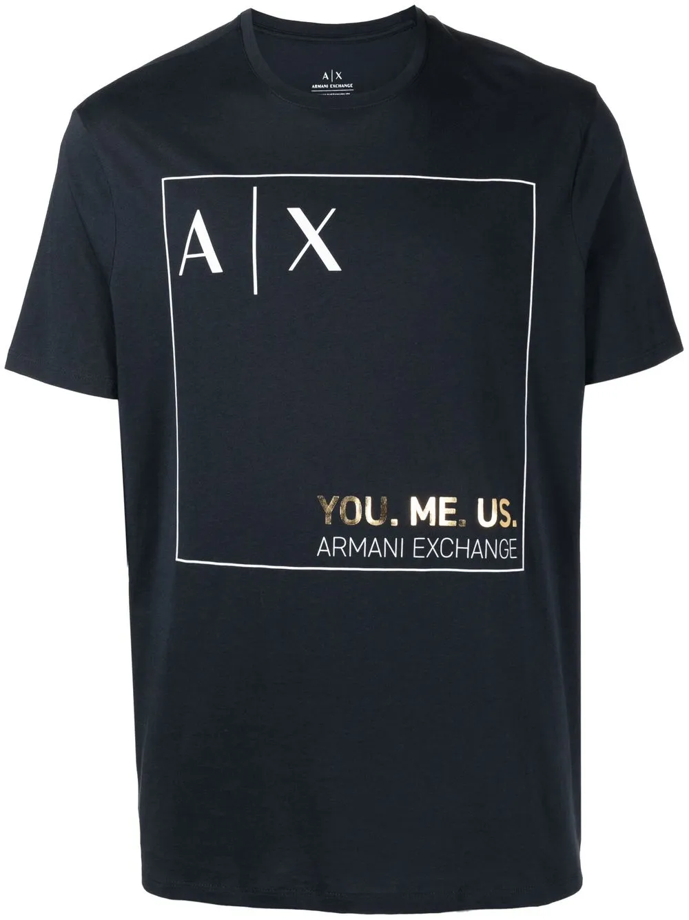 

Armani Exchange playera manga corta con logo estampado - Azul