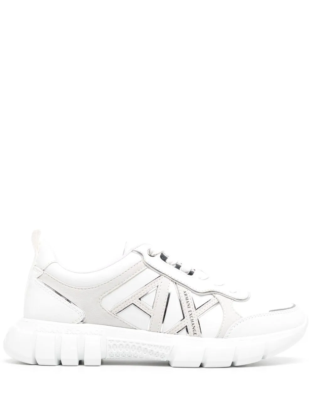 

Armani Exchange tenis con agujetas y parche del logo - Blanco