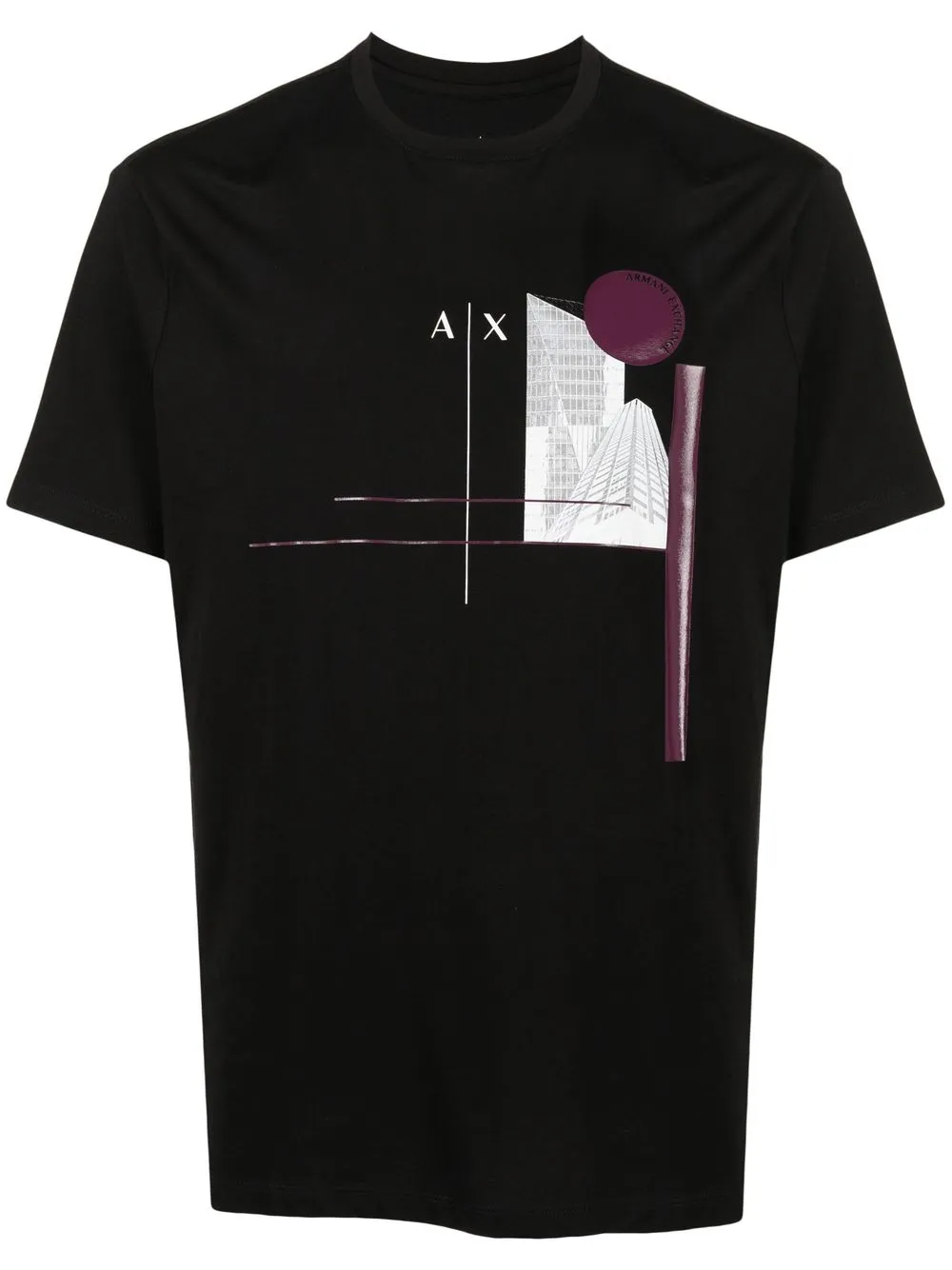 

Armani Exchange graphic-print cotton T-shirt - Black