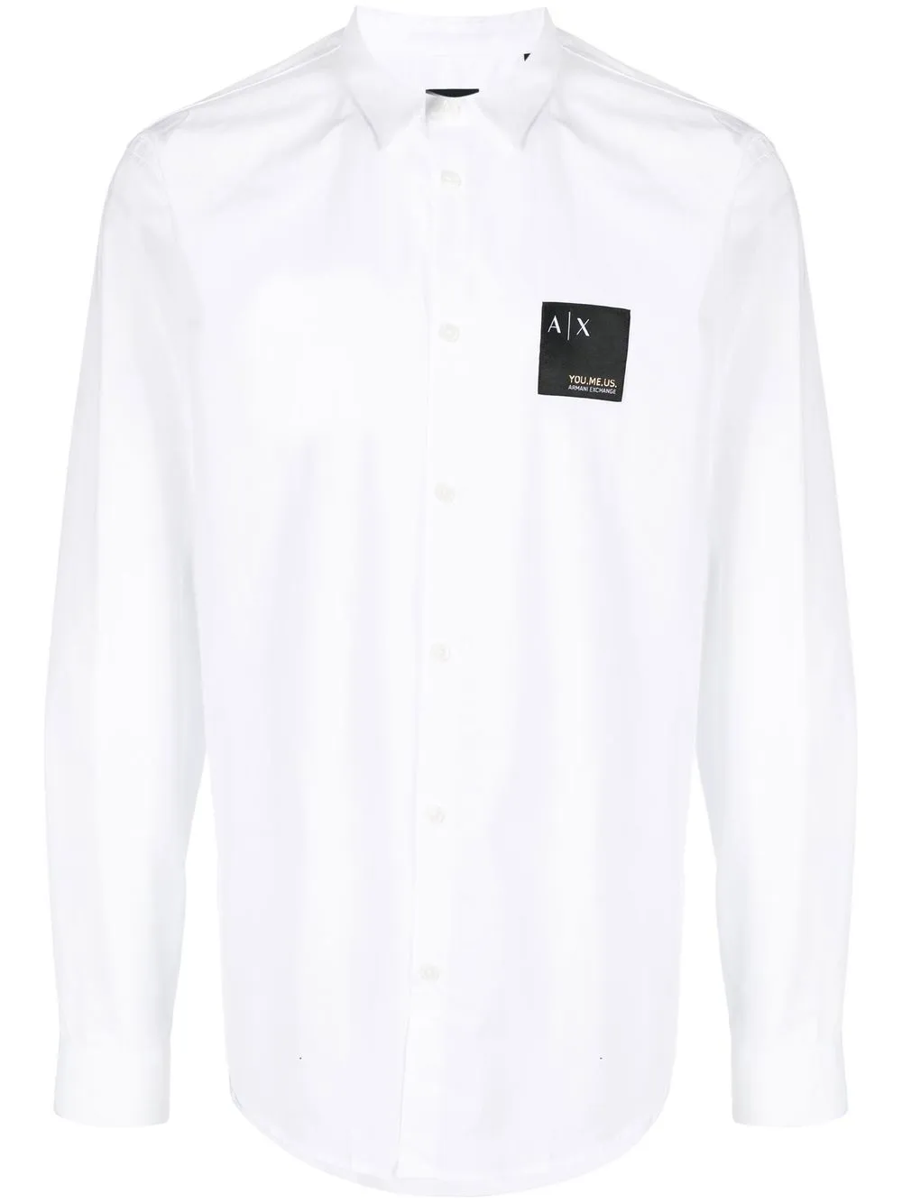 

Armani Exchange logo-patch long-sleeved shirt - White