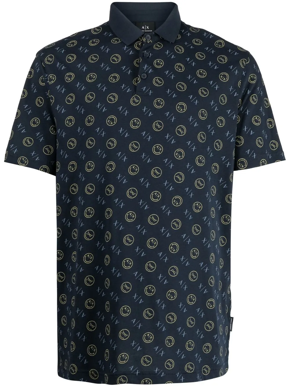 

Armani Exchange logo-print cotton polo shirt - Blue