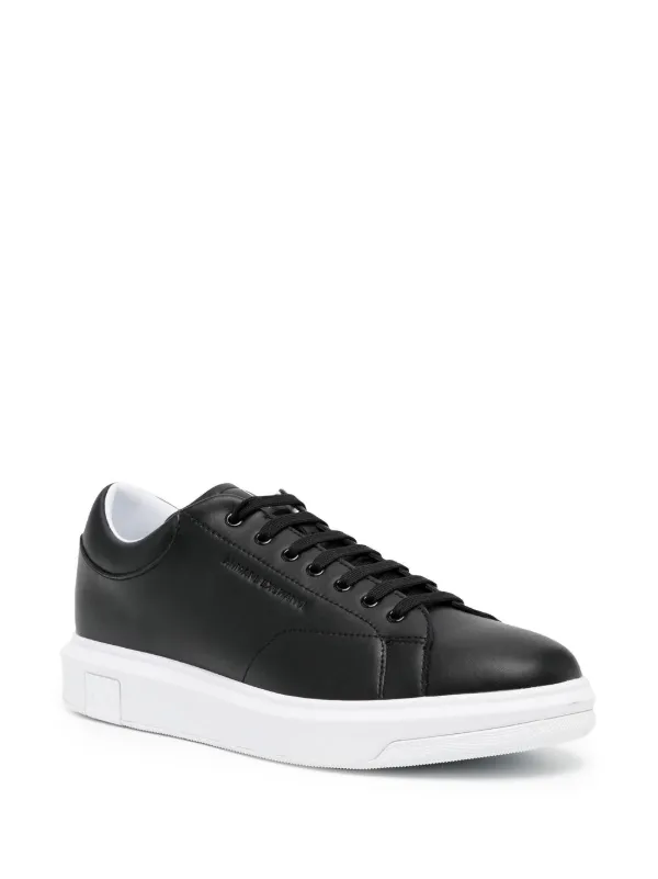 black leather low tops