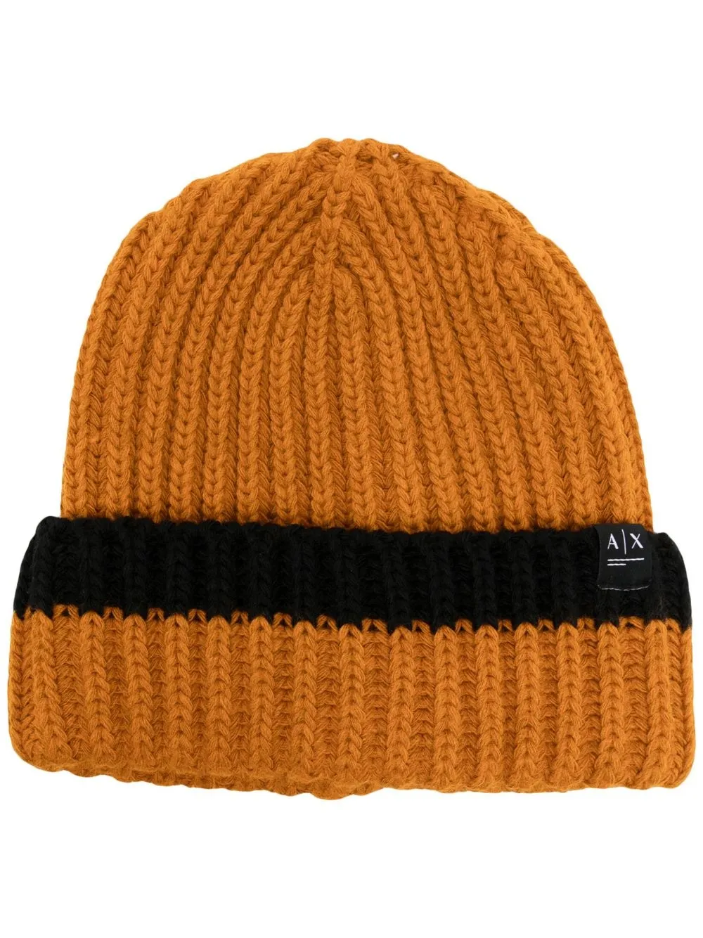 

Armani Exchange gorro tejido canalé grueso - Naranja