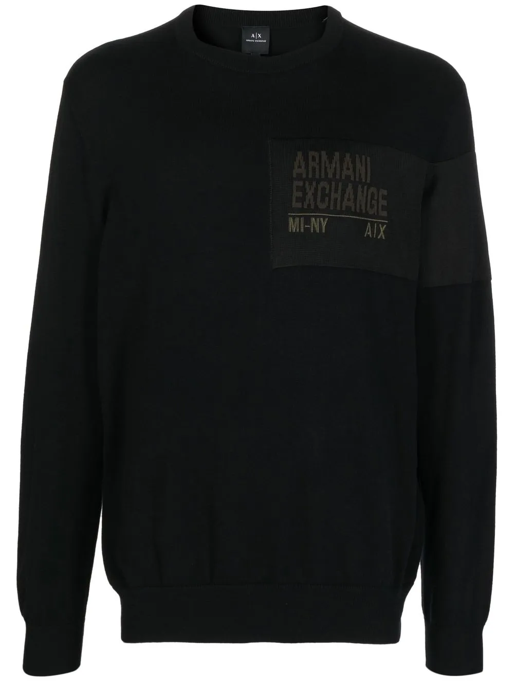 

Armani Exchange suéter tejido con logo estampado - Negro