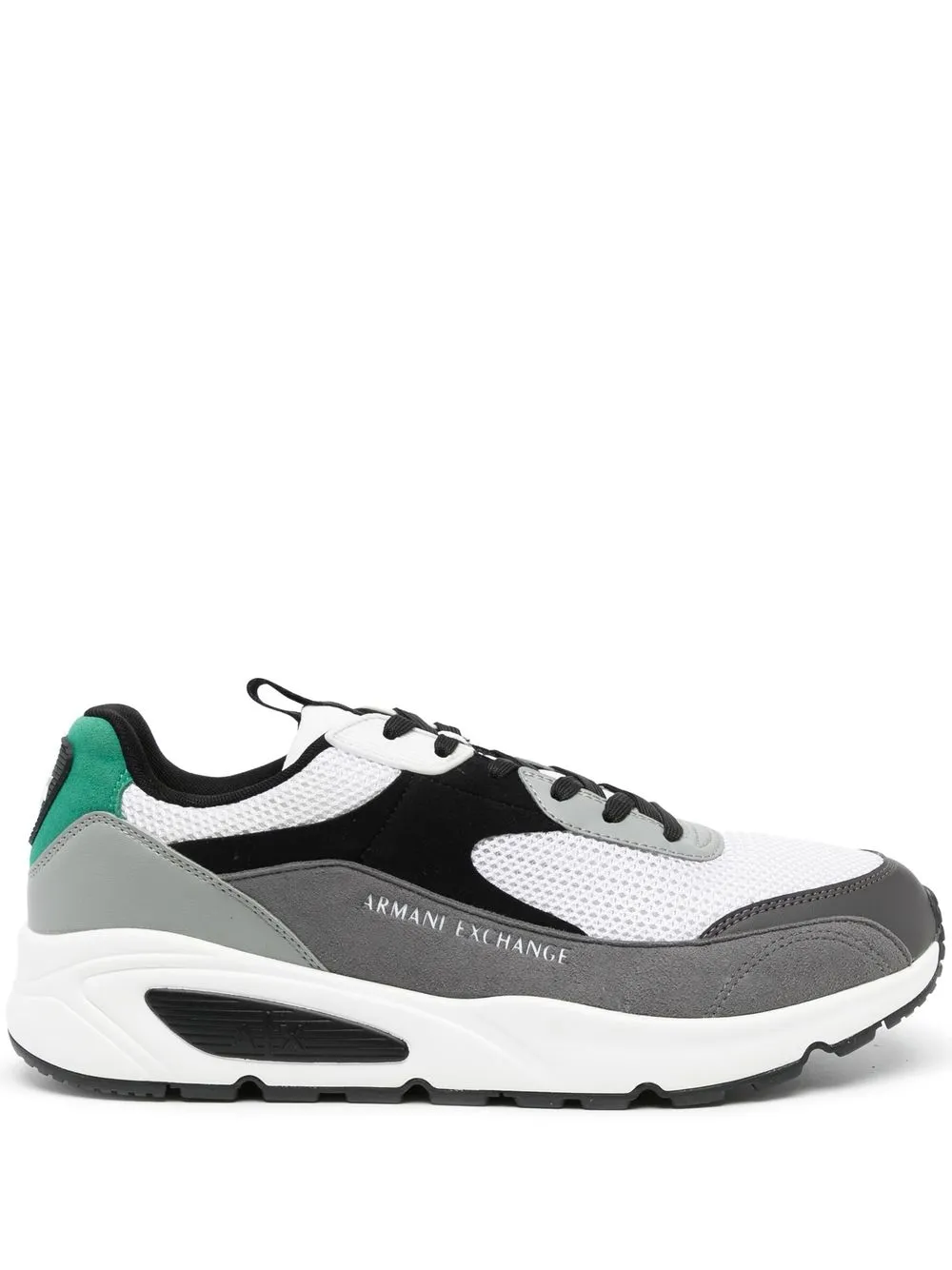 

Armani Exchange tenis con diseño color block y logo estampado - Gris