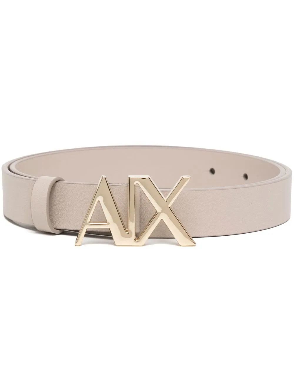 

Armani Exchange logo-buckle leather belt - Neutrals