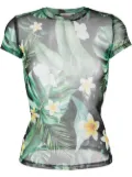Philipp Plein sheer graphic-print T-shirt - Black