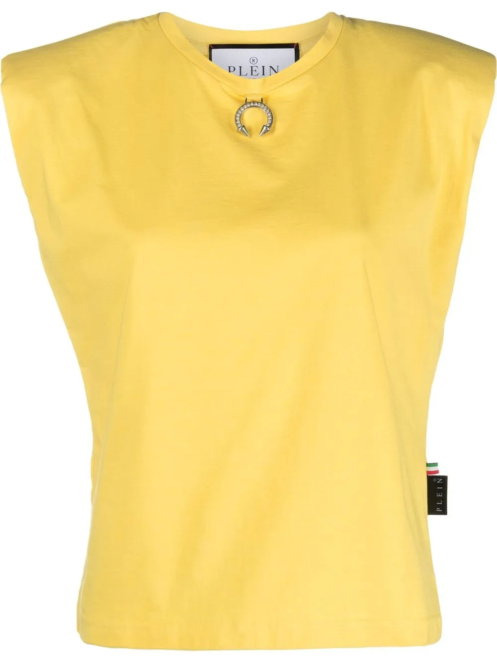 

Philipp Plein shoulder-pad tank top - Yellow