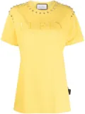 Philipp Plein crystal-embellished logo-embroidered T-shirt - Yellow