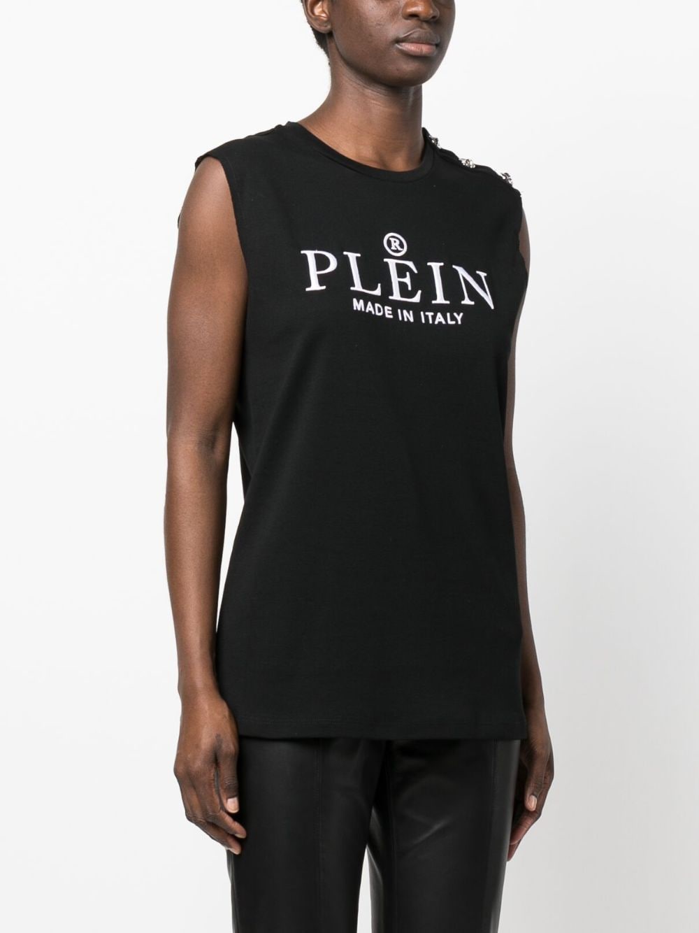 Shop Philipp Plein Logo-print Tank Top In Black