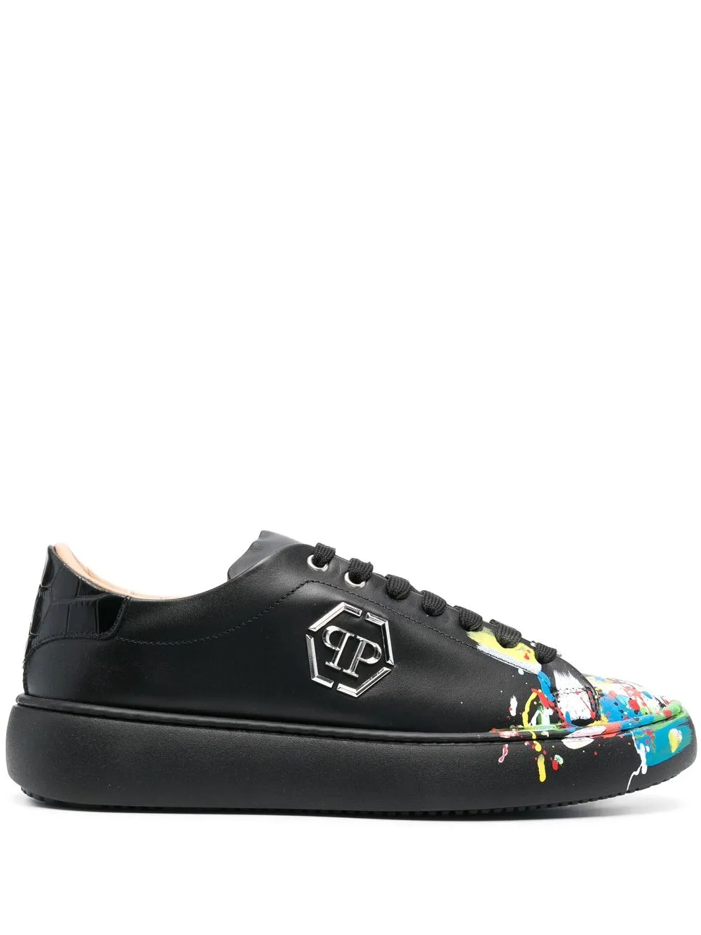 

Philipp Plein tenis bajos Dripping - Negro