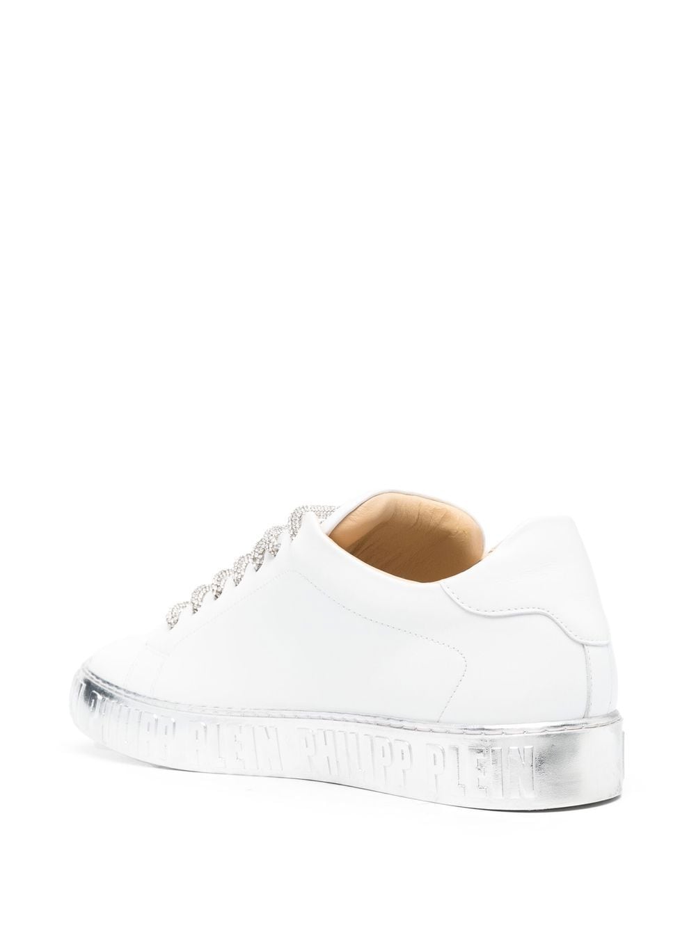Shop Philipp Plein Strass Low-top Sneakers In White