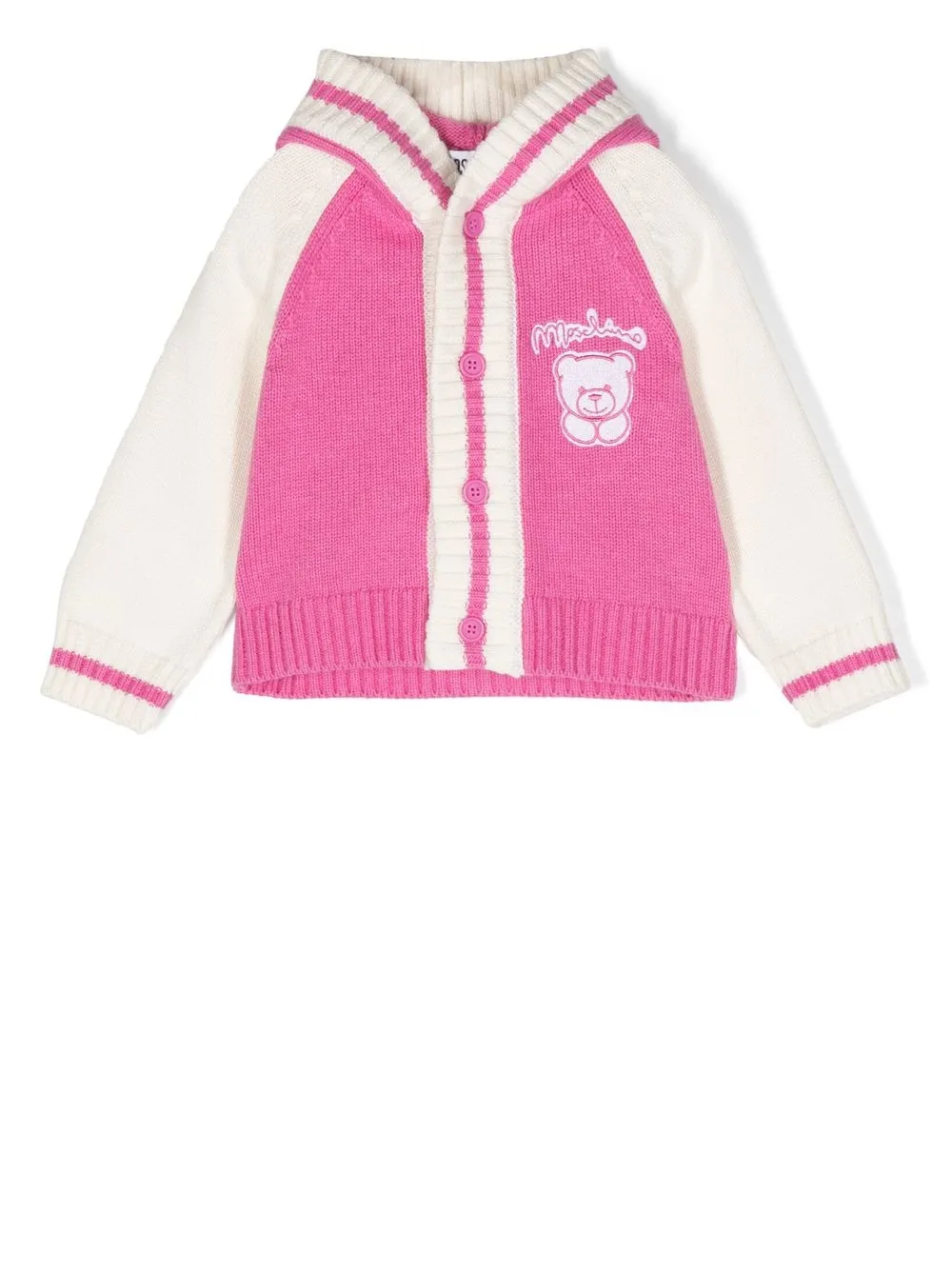 

Moschino Kids cárdigan con capucha y botones - Rosado