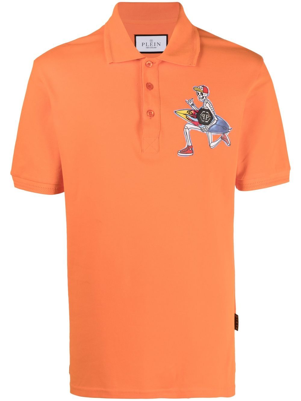 Philipp Plein 图案印花polo衫 In Orange