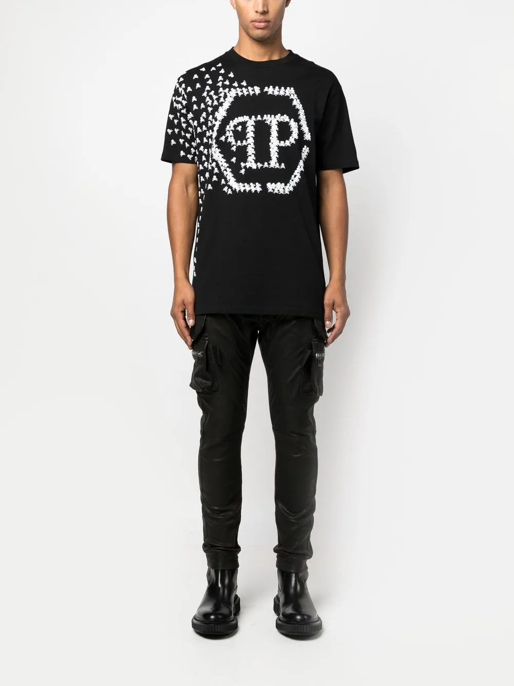 Philipp Plein T-shirt met logoprint - Zwart