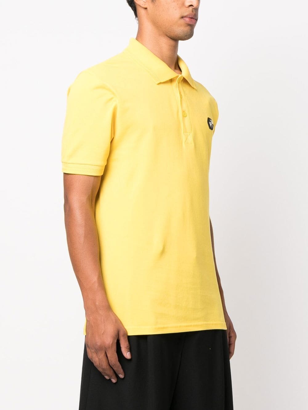 Shop Philipp Plein Skull And Bones Cotton Polo Shirt In Yellow